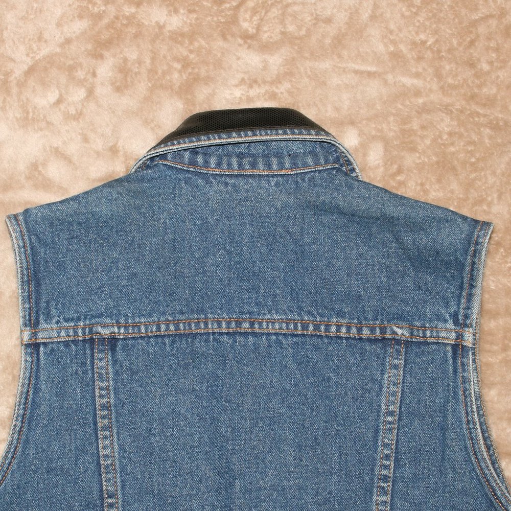 Cache Denim Jean Jacket With Genuine Leather Trim… - image 6